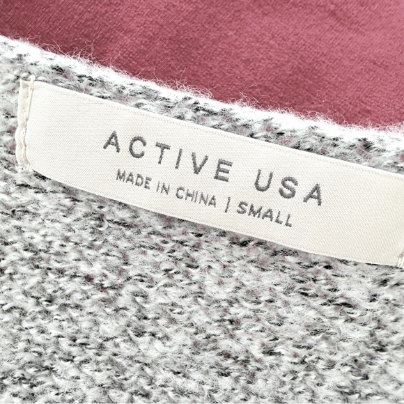 Active USA- Light Gray Open Front Cardigan Duster with Waist Tie (size S) NWOT - Picture 9 of 10